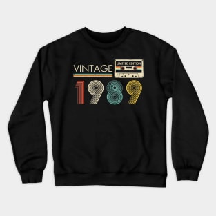 Vintage 1989 Limited Edition Cassette 35th Birthday Crewneck Sweatshirt